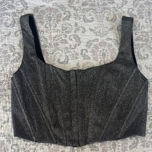 Windsor Sparkling Gray Corset Top